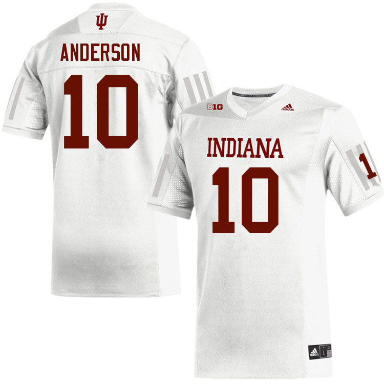 Men #10 Ryder Anderson Indiana Hoosiers College Football Jerseys Sale-White Jersey